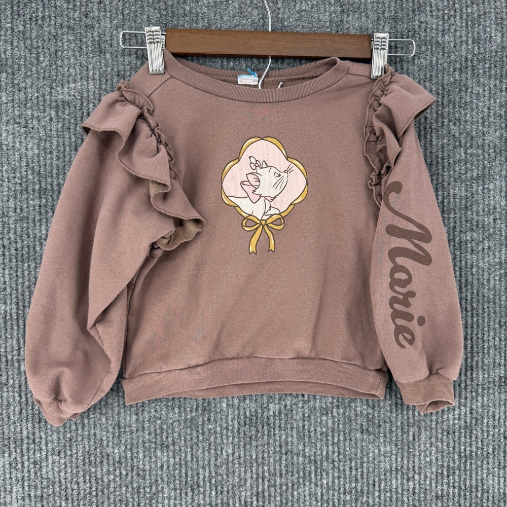 Disney Aristocats Marie ruffle shoulder sweatshirt kids 10/12 coquette girl cats